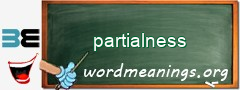 WordMeaning blackboard for partialness